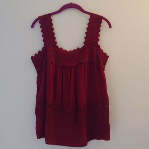Burgundy Boho Tank